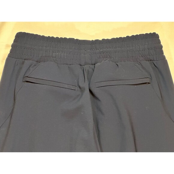Athleta Metropolis Straight Leg Pants Womens 0 Navy Blue Elastic Waist Zip Ankle - Picture 14 of 15